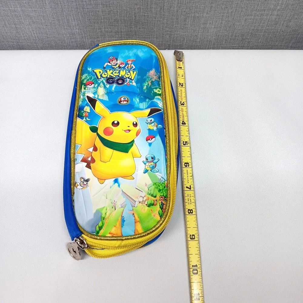 Pokemon GO Pikachu Pencil Case‎ Blue Yellow Zipper School Supply Pouch Kids
